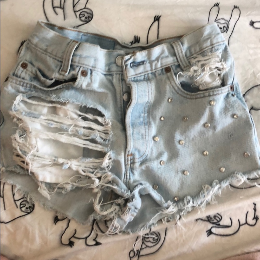 First of a kind studded Levi shorts